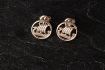Load image into Gallery viewer, Viking Ship Stud Earrings