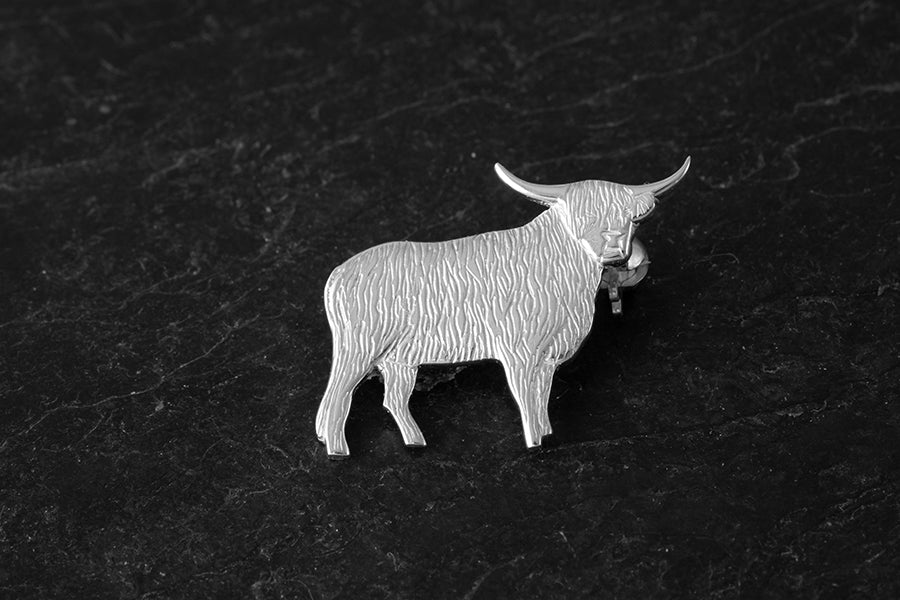 Highland Cow Stud Earrings in Sterling Silver, Cow Stud, Bull Earrings