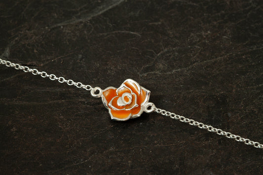 Enamelled Rose Bracelet - June