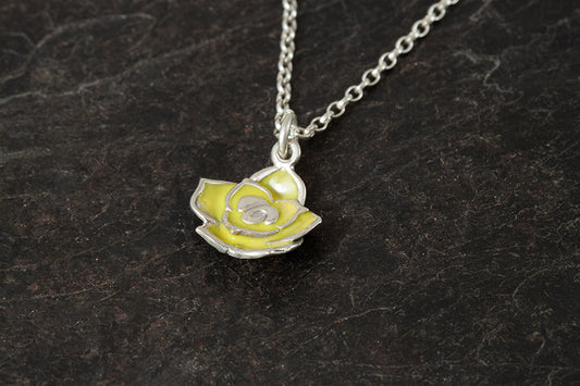 Enamelled Rose Pendant - June