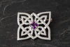 Celtic Amethyst knotwork Brooch