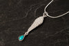 Freija Single Feather Pendant with Stone