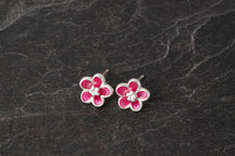 Load image into Gallery viewer, Forget me Not Enamelled Stud Earrings
