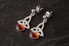 Celtic Amber Drop Earrings
