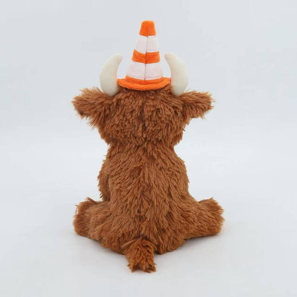 Traffic Cone Coo Highland Cow Tartan Army Toy - 25cm