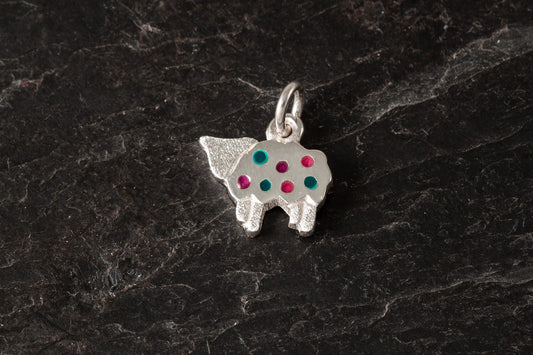 Enamelled sheep charm