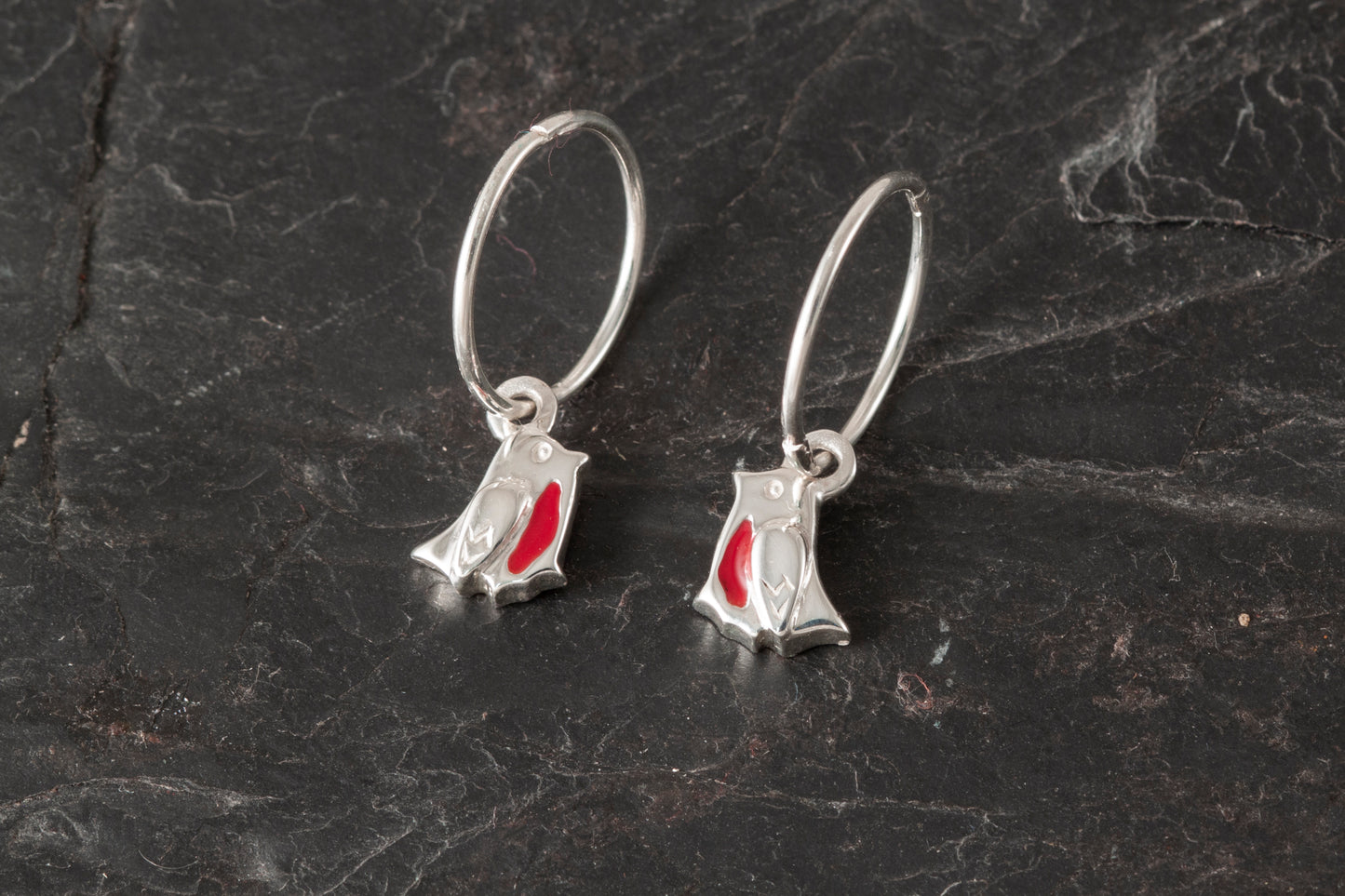 Robin hoop earrings
