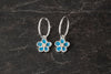 Forget me Not Enamelled Hoop earrings