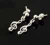 Mini Treble Clef Musical Note Earrings
