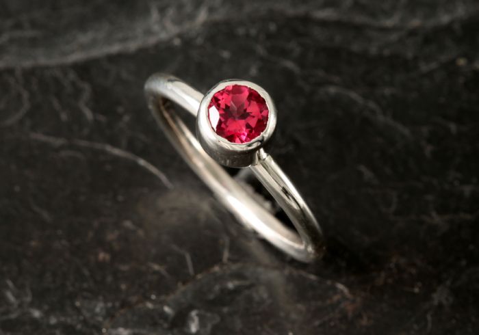 Single Stoned Ring - Pink Topaz