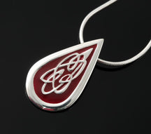 Load image into Gallery viewer, Celtic Fire Large Pear Pendant