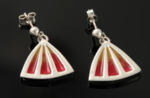 Load image into Gallery viewer, Celtic Fire Triangle Earrings