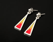 Load image into Gallery viewer, Celtic Fire Triangle Earrings