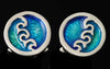 Seascape round wave cufflinks