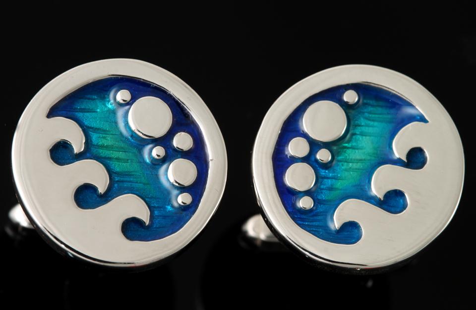 Seascape Round Bubble Cufflinks