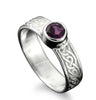 Hascosay Celtic Amethyst Ring in Silver