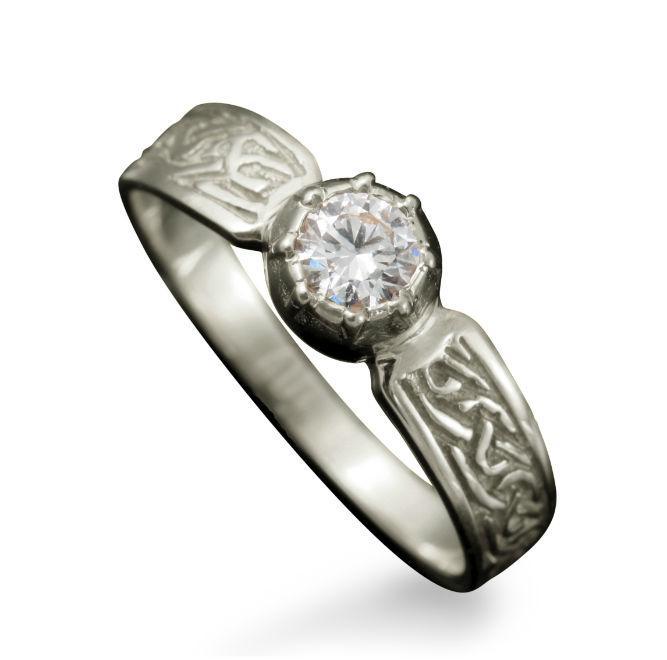 Celtic Diamond Ring with claw Diamond setting in Platinum
