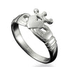 Claddagh Heart and Crown Ring in Silver