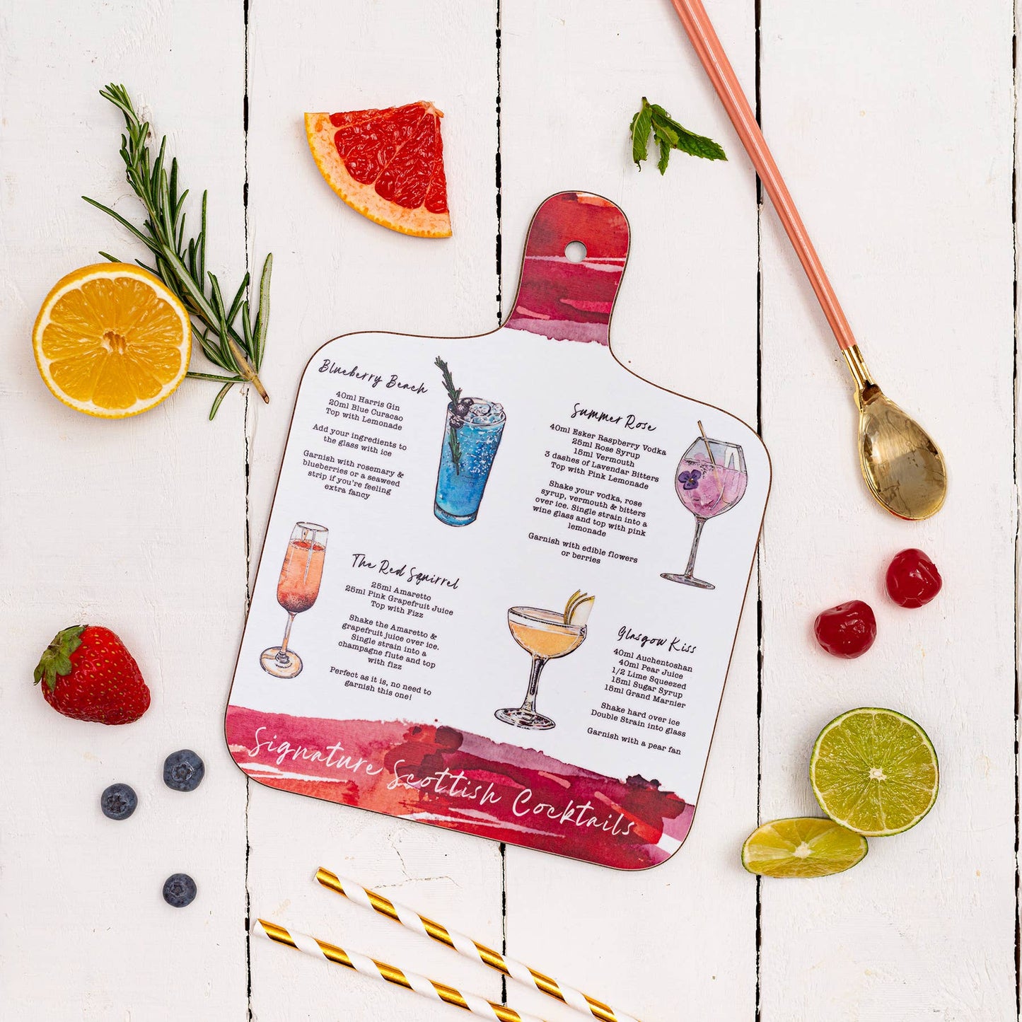 Sarah Leask Scottish Cocktail Mini Chopping Board