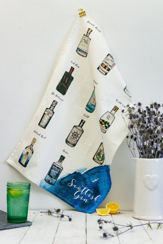 Sarah Leask Scottish Gin Tea Towel