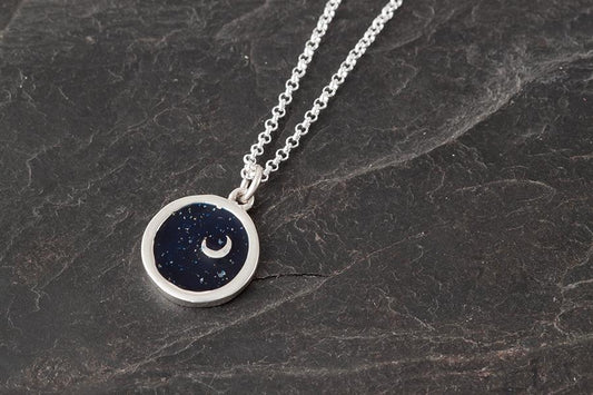 Ashes Memorial Pendant With Moon