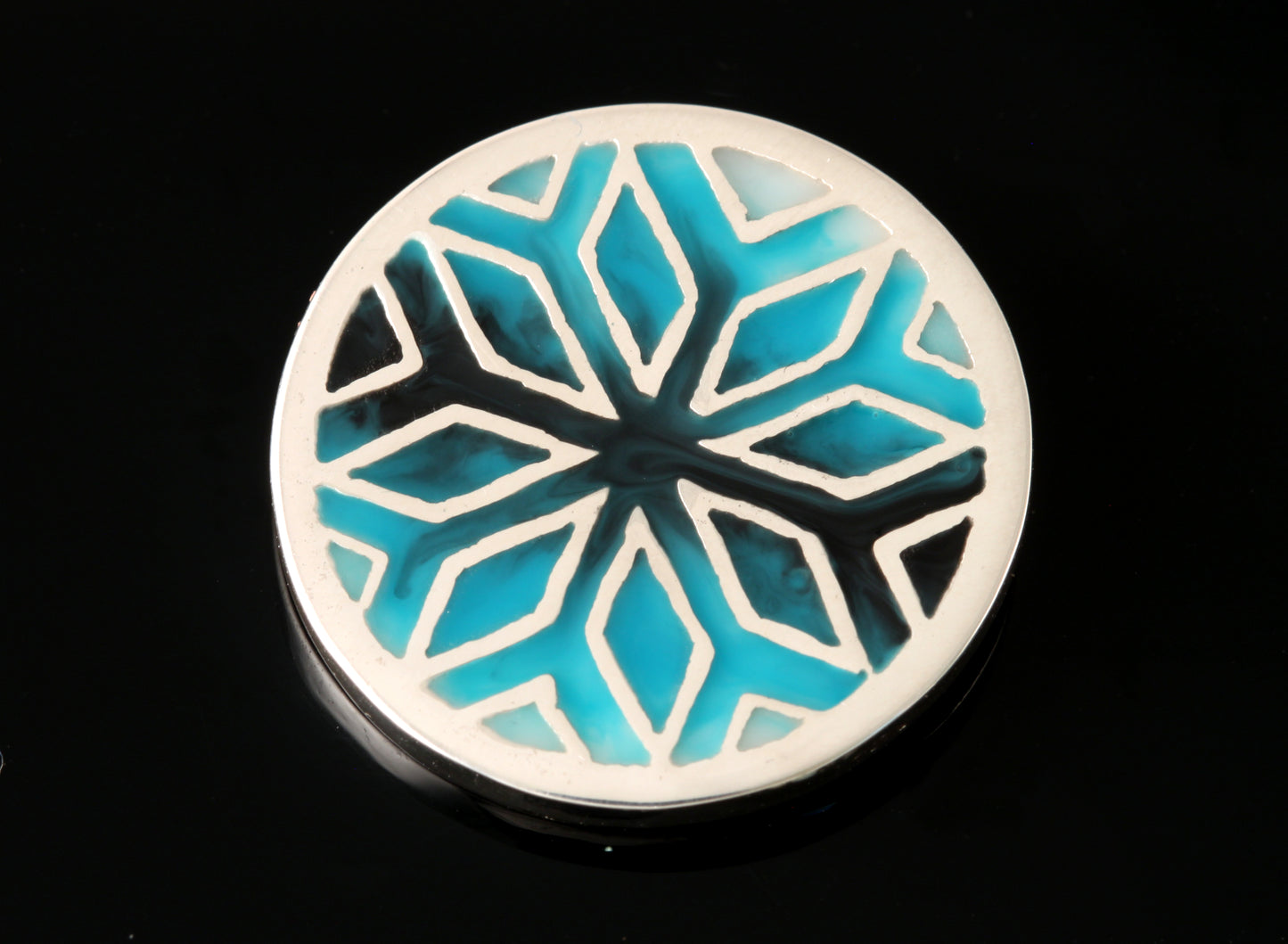 Fara large round brooch