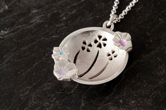 Simmermal Dance Shetland Wildflower  Enamelled Pendant