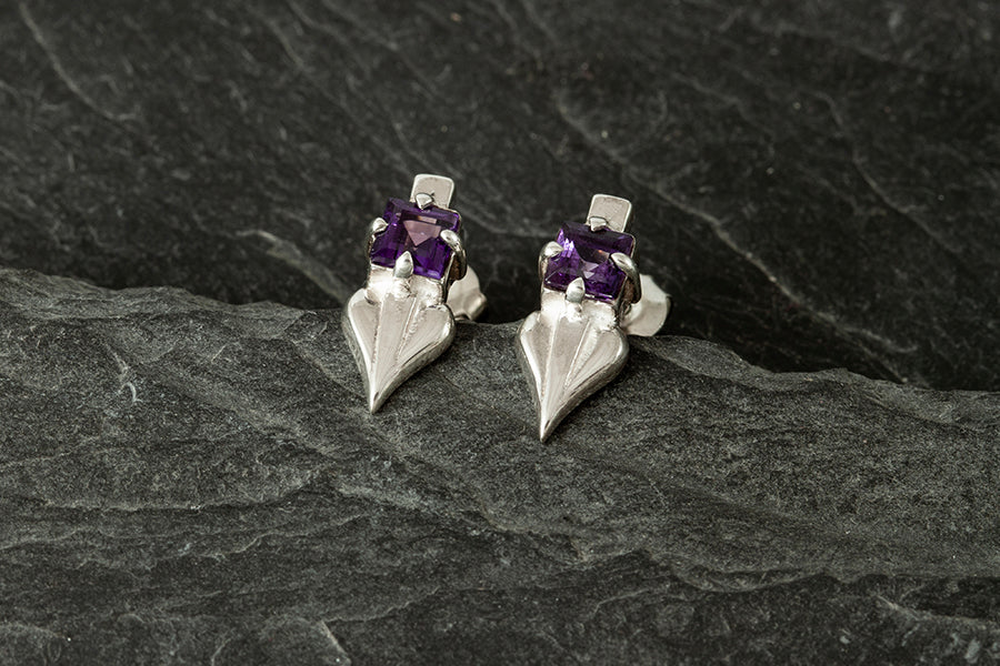 Glasgow Girls Earrings with Amethyst or Garnet