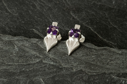Glasgow Girls Earrings with Amethyst or Garnet