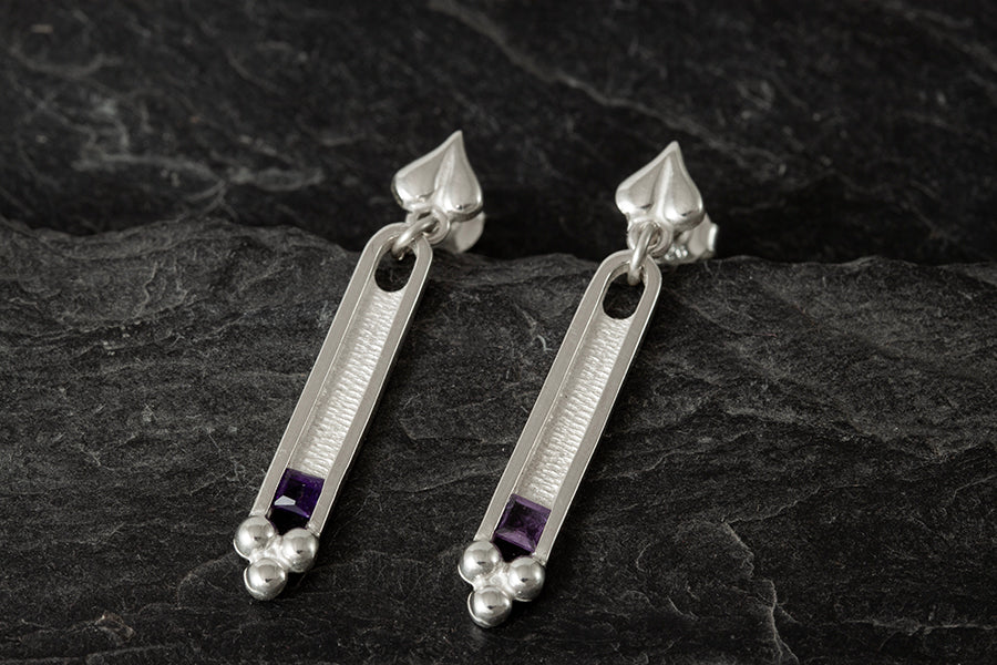 Glasgow Girls Earrings with Amethyst