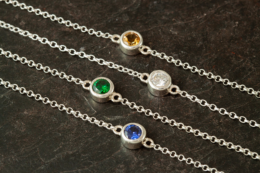 Silver Birthstone Bracelet