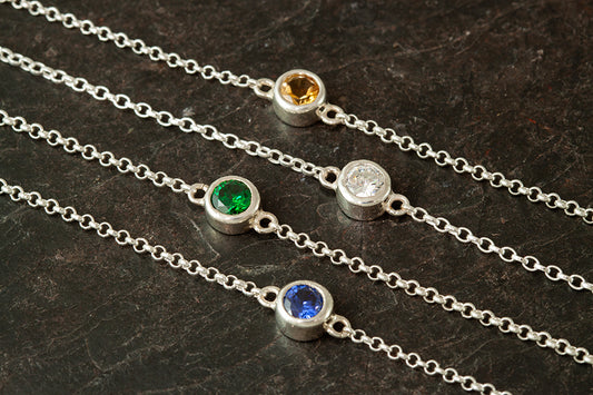 Silver Birthstone Bracelet