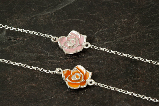 Enamelled Rose Bracelet - June