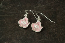 Load image into Gallery viewer, Enamelled Rose Earrings - June
