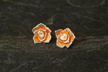 Load image into Gallery viewer, Enamelled Rose Earrings - June
