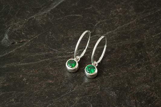 Silver Birthstone Earrings