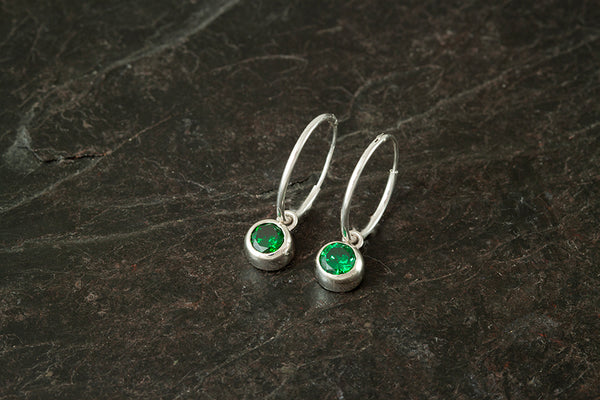 Silver Birthstone Earrings