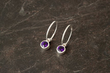 Load image into Gallery viewer, Silver Birthstone Earrings
