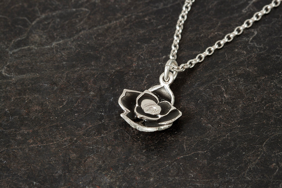 Enamelled Rose Pendant - June