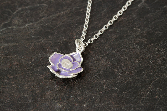 Enamelled Rose Pendant - June