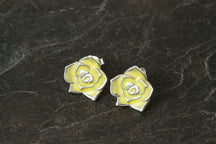 Load image into Gallery viewer, Enamelled Rose Earrings - June
