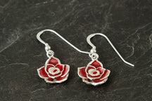 Load image into Gallery viewer, Enamelled Rose Earrings - June
