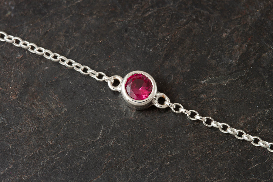 Silver Birthstone Bracelet
