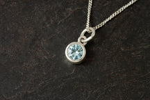 Load image into Gallery viewer, Silver Birthstone Pendant
