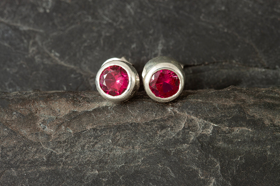 Silver Birthstone Earrings