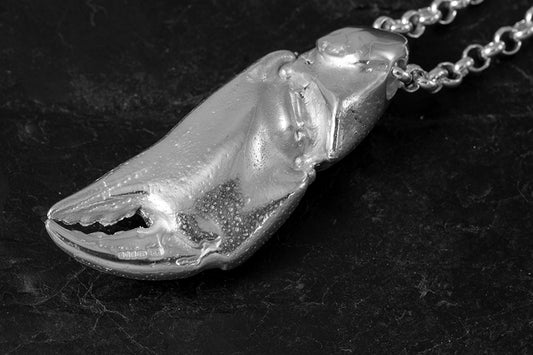 Silver Shetland Crab Claw Pendant