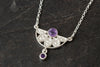 Half Mandala Amethyst Pendant - February Birthstone