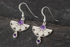 Half Mandala Amethyst Earrings - February Birthstone
