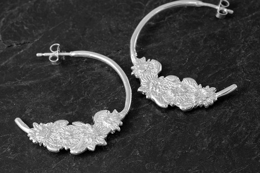 Waterlily Hoop Earrings - July