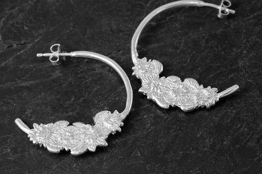 Waterlily Hoop Earrings - July